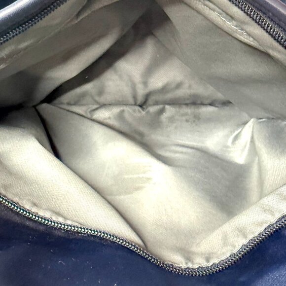 Tumi Nylon Double Leather Handles Zip Top Travel Carry On Tote Bag Womens Blue - Picture 11 of 13